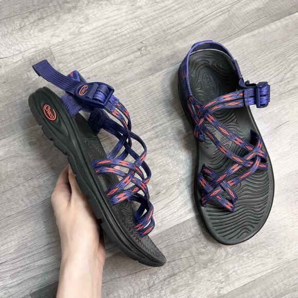 Chaco ZVolv X2 Sandals Toe Loop Strapy Purple Orange Womens 8 - Picture 1 of 6